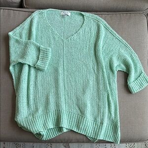 Mint Green V-Neck Sweater